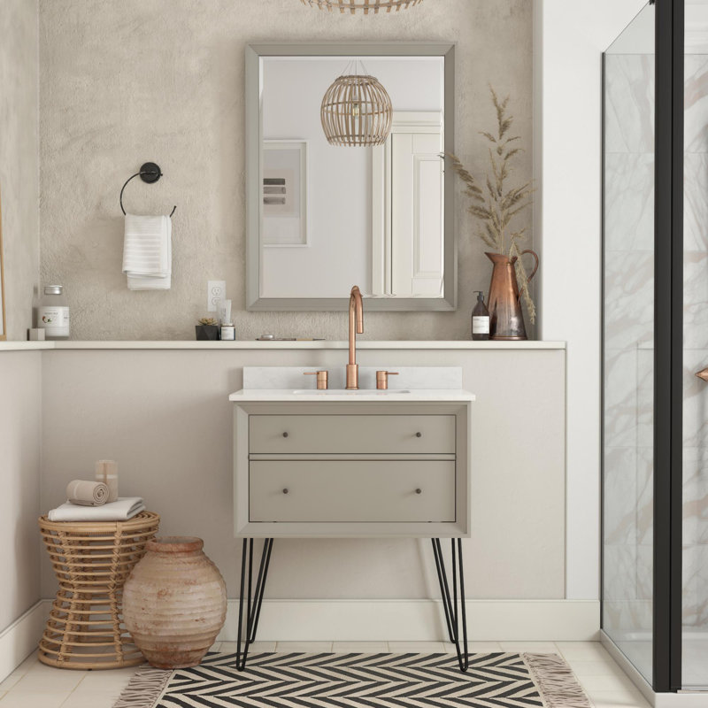 Dorel Living Tribecca 30'' Wall Mounted Single Bathroom Vanity with